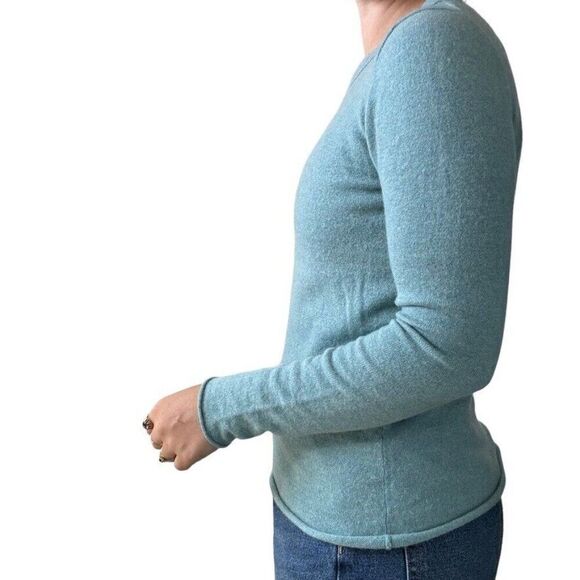 J Crew Womens Light Blue 100% Cashmere Italian Crewneck Soft Sweater Sz S - Picture 4 of 6